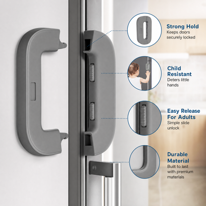 Title: Child Safety Refrigerator Lock | Strong Adhesive Fridge & Cabinet Lock for Kids & Pets