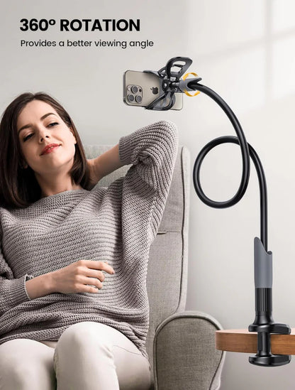 Hands-Free Flexible Long Arm Phone Holder – Bed & Desk Mount